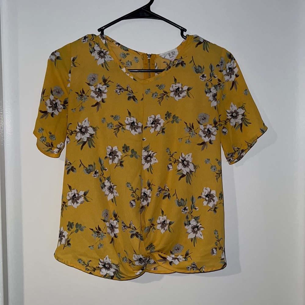 Yellow floral blouse US size XS